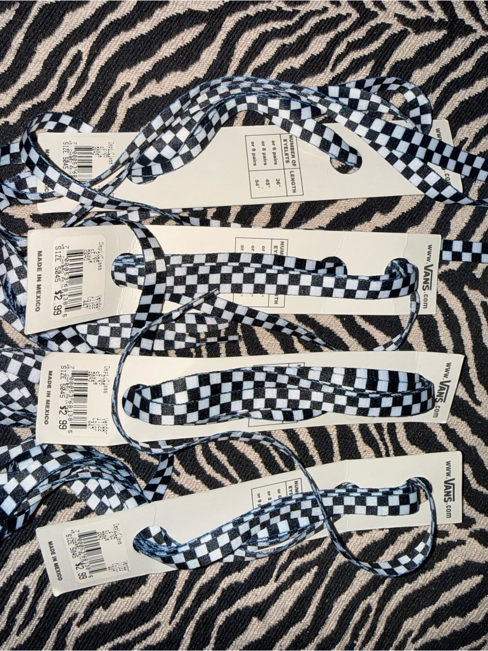 Vans Checkerboard Shoelaces 6pairs - Classic Skate Style
